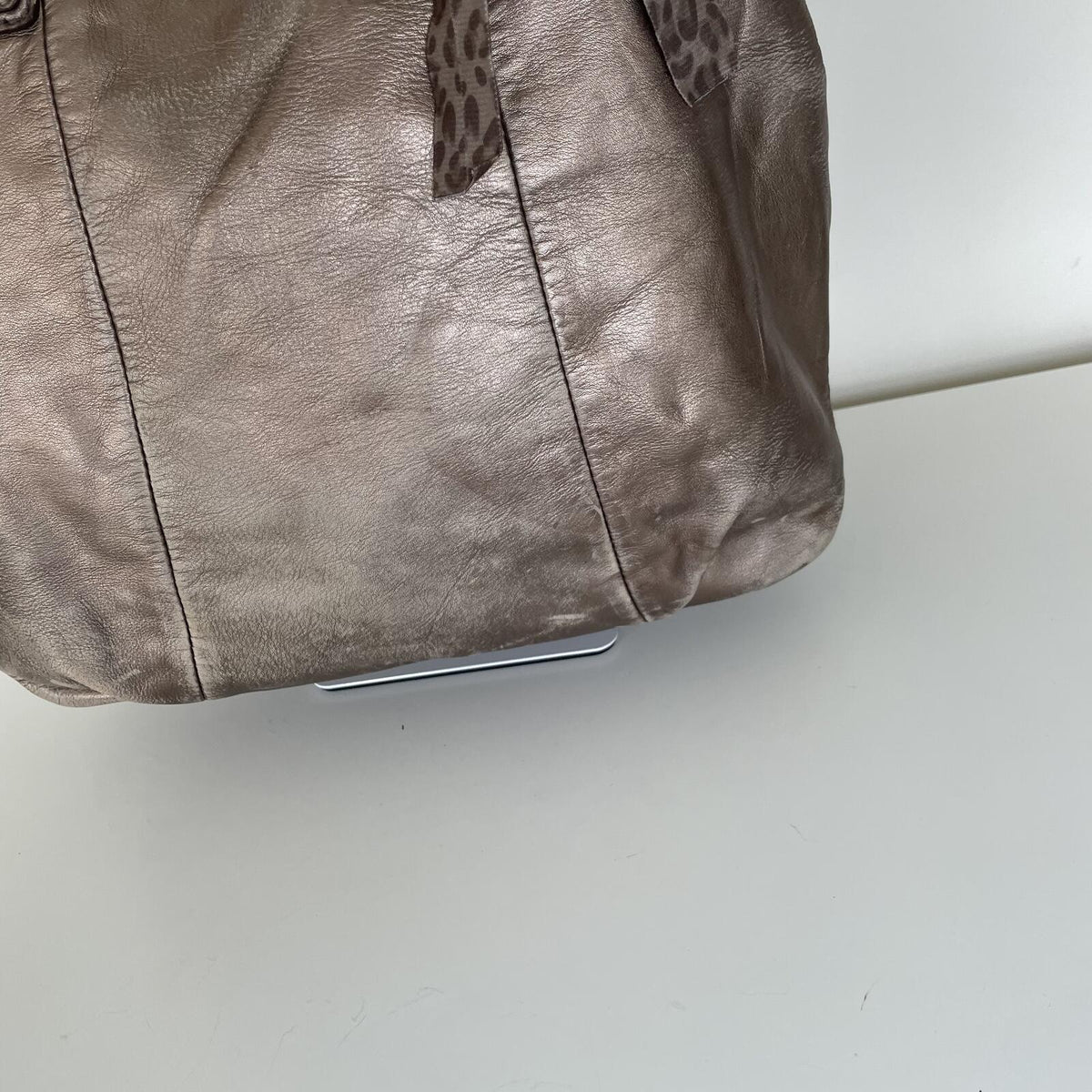 Coach Slouch Hobo Silver Leather Shoulder Bag A1293-F17216