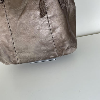 Coach Slouch Hobo Silver Leather Shoulder Bag A1293-F17216