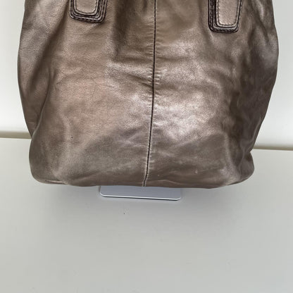 Coach Slouch Hobo Silver Leather Shoulder Bag A1293-F17216
