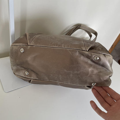 Coach Slouch Hobo Silver Leather Shoulder Bag A1293-F17216