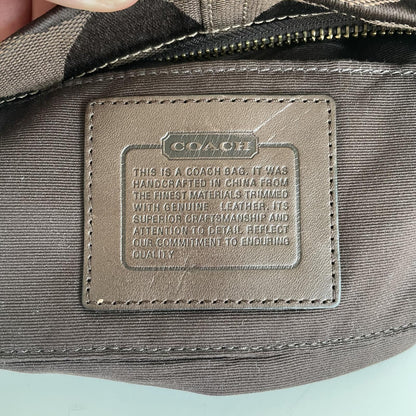 Coach Mini Carly Brown Signature Monogram Shoulder Bag