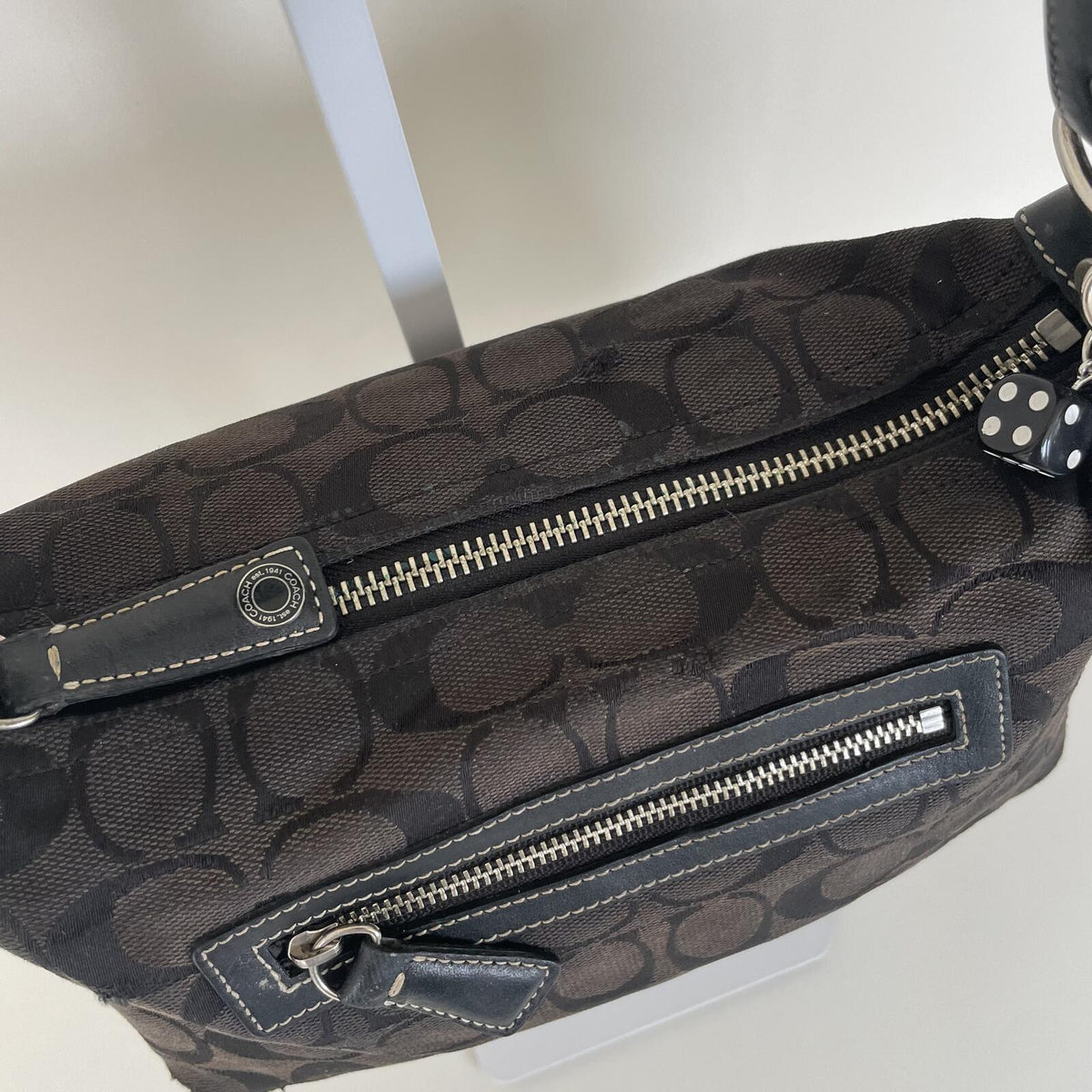 Coach Signature C Canvas Sufflette Mini Hobo Shoulder Bag M052-6044