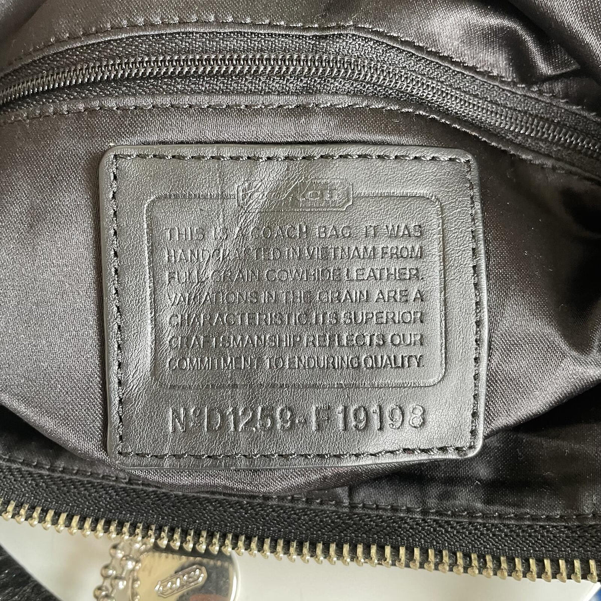 Coach Black Patent Stripe Tote Shoulder Bag Y2K D1259-F19198