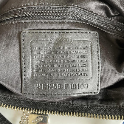 Coach Black Patent Stripe Tote Shoulder Bag Y2K D1259-F19198
