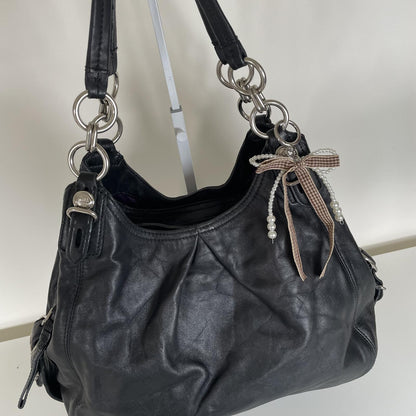 Coach Black Pleated Hobo 3 Compartment Shoulder Bag J1073-15742