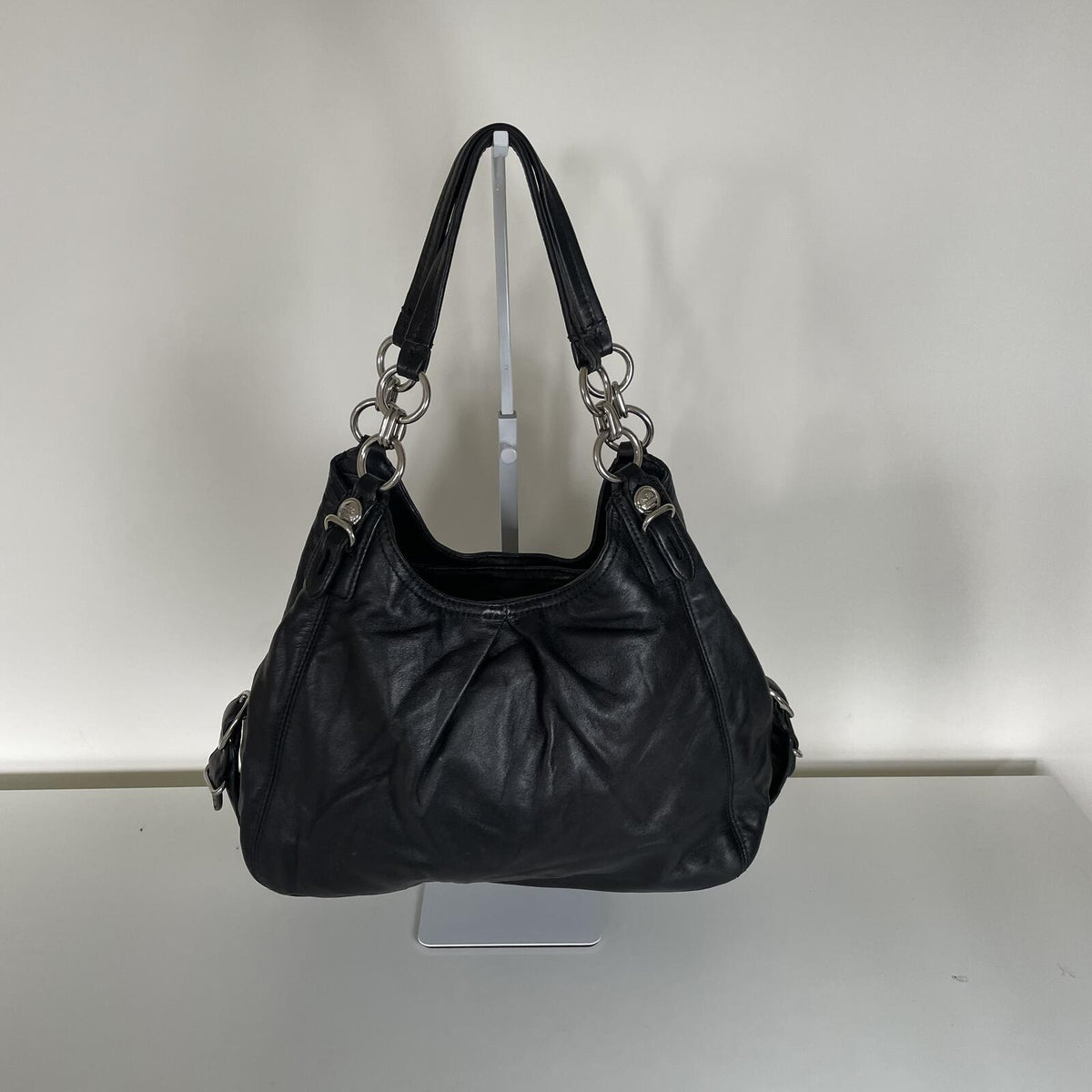Coach Black Pleated Hobo 3 Compartment Shoulder Bag J1073-15742