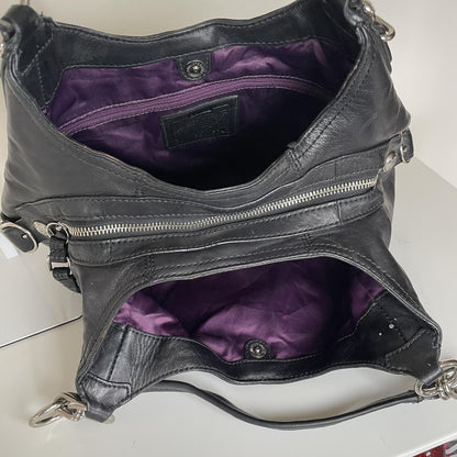 Coach Black Pleated Hobo 3 Compartment Shoulder Bag J1073-15742