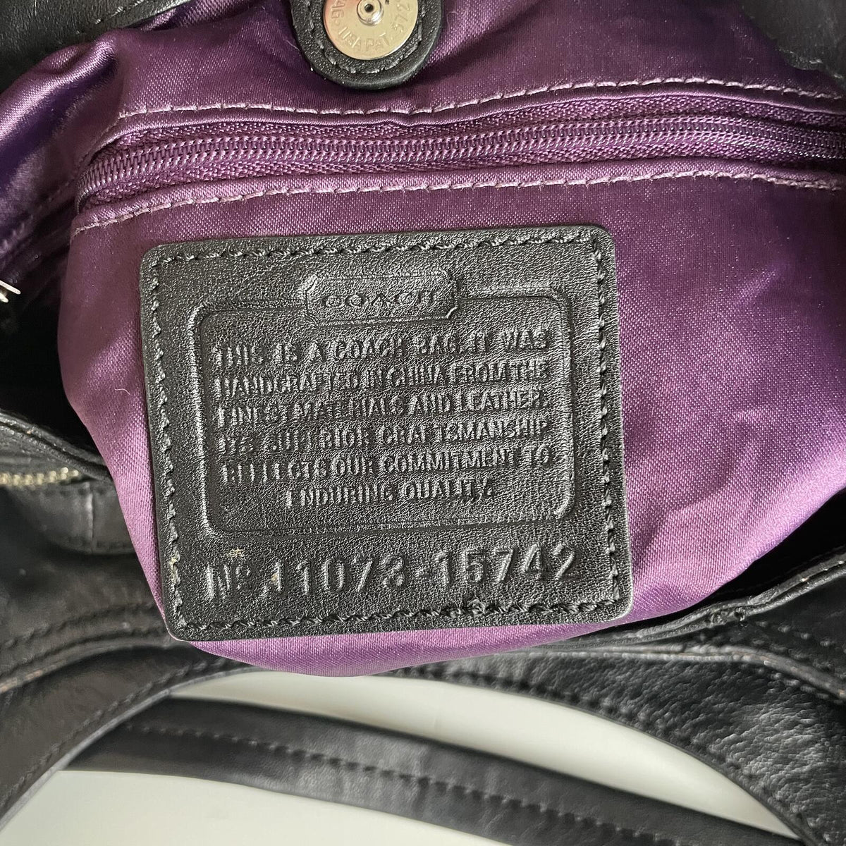 Coach Black Pleated Hobo 3 Compartment Shoulder Bag J1073-15742