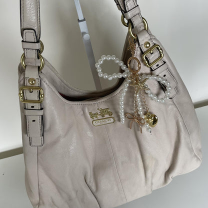 Coach Madison Beige Leather Hobo Shoulder Bag J1176-16503