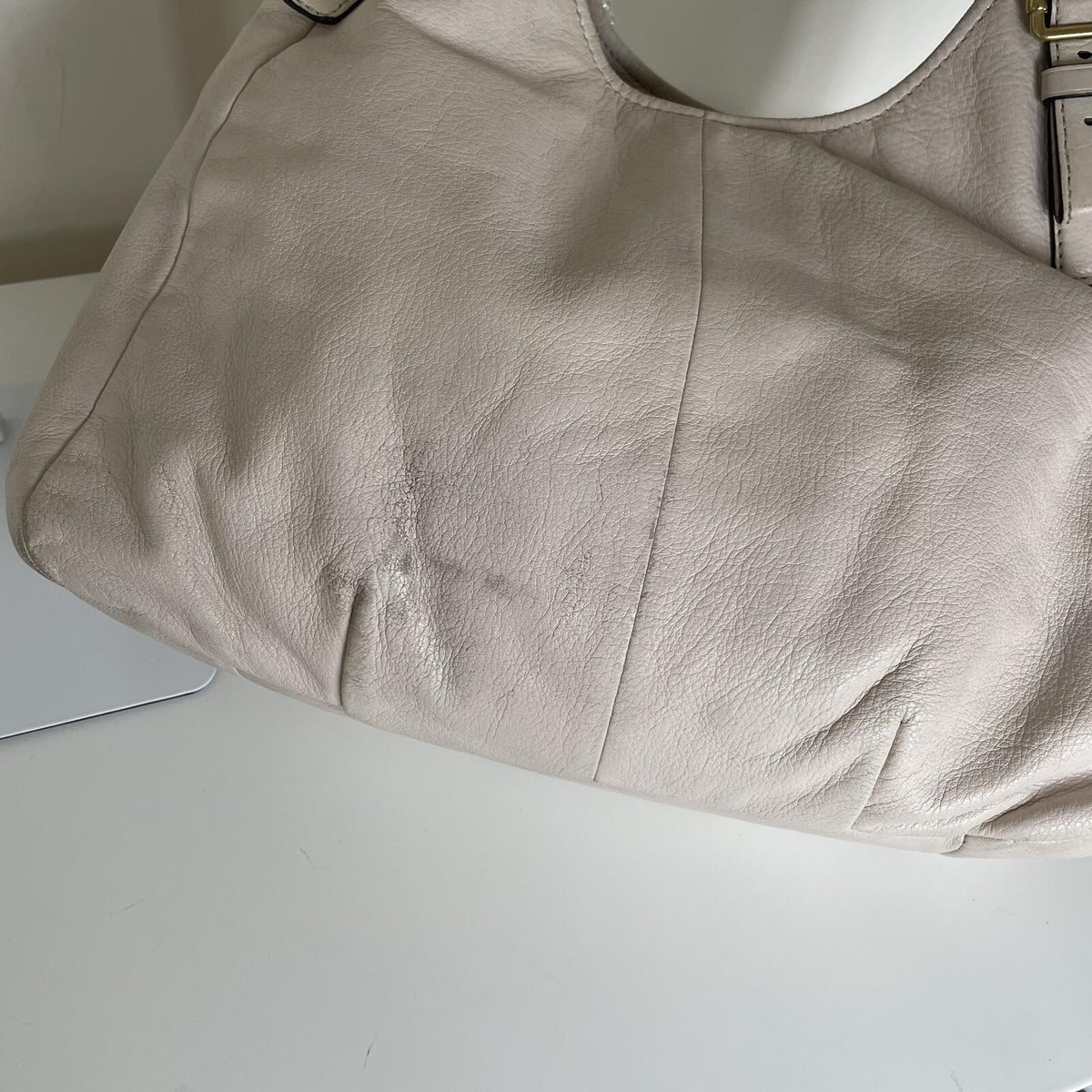 Coach Madison Beige Leather Hobo Shoulder Bag J1176-16503