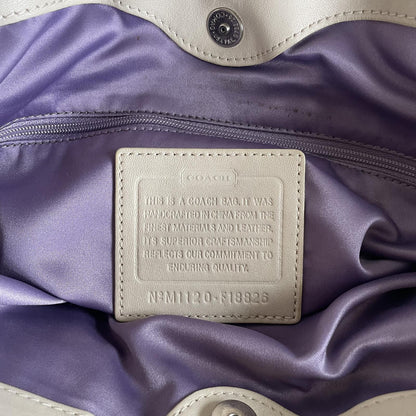 Coach Beige Monogram Sateen 3 Compartment Shoulder Bag M1120-F18826