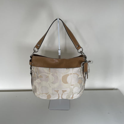 Coach Zoe Optic Signature Beige Shoulder Bag C1082-F14711