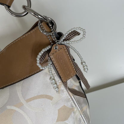 Coach Zoe Optic Signature Beige Shoulder Bag C1082-F14711