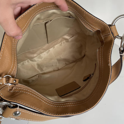 Coach Zoe Optic Signature Beige Shoulder Bag C1082-F14711