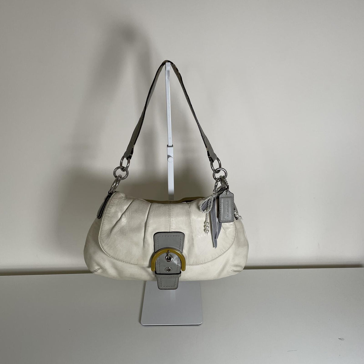 Coach White Leather Pleated Soho Shoulder Bag A1273-F17217
