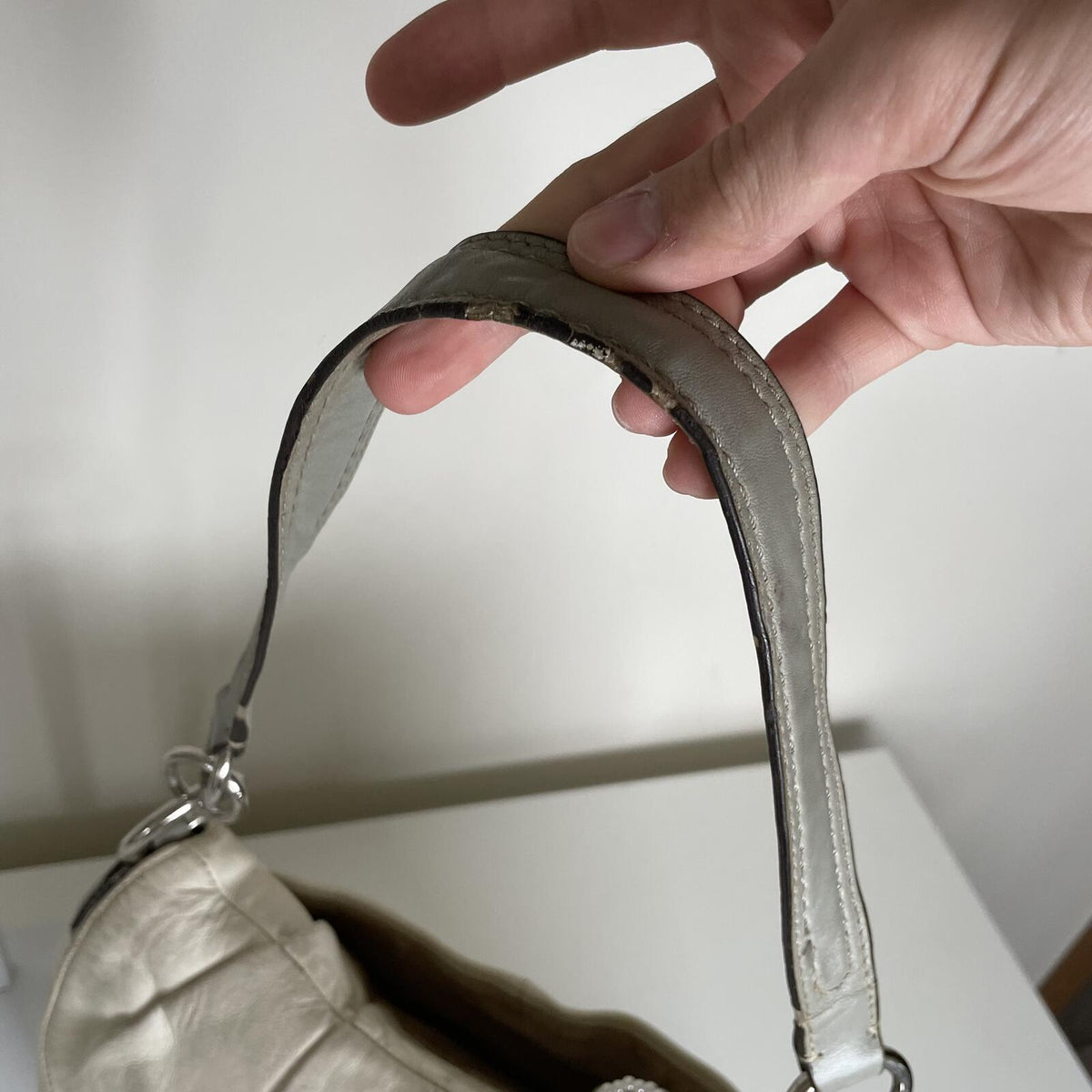 Coach White Leather Pleated Soho Shoulder Bag A1273-F17217
