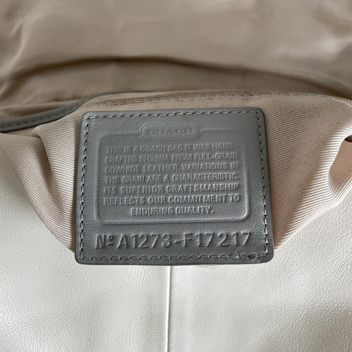 Coach White Leather Pleated Soho Shoulder Bag A1273-F17217