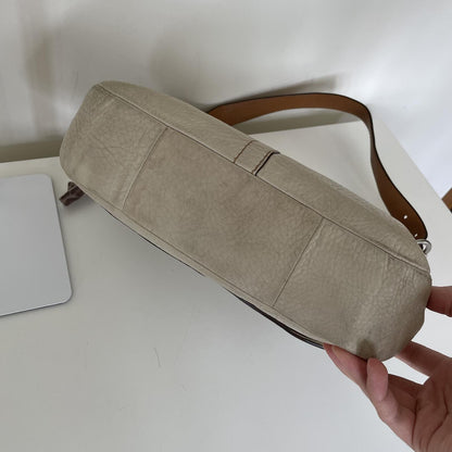 Coach White Pebbled Leather Shoulder Bag F0851-F12336