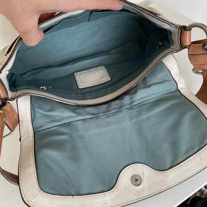 Coach White Pebbled Leather Shoulder Bag F0851-F12336