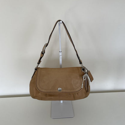 Coach Beige Pleated Leather Shoulder Bag D0920-F13729