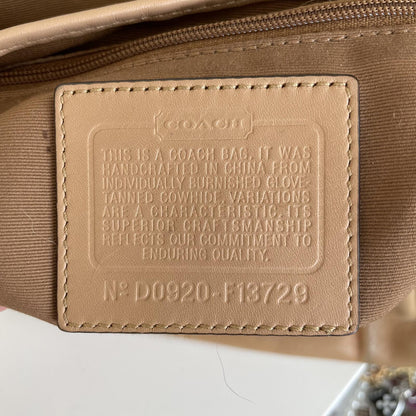 Coach Beige Pleated Leather Shoulder Bag D0920-F13729