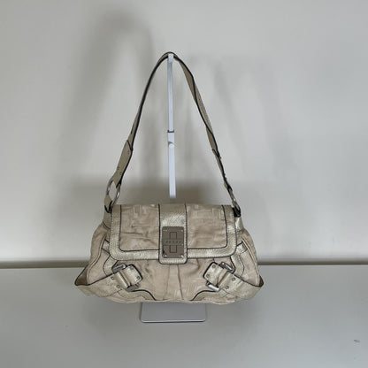 Guess Beige Signature Monogram Shoulder Bag