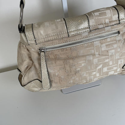 Guess Beige Signature Monogram Shoulder Bag