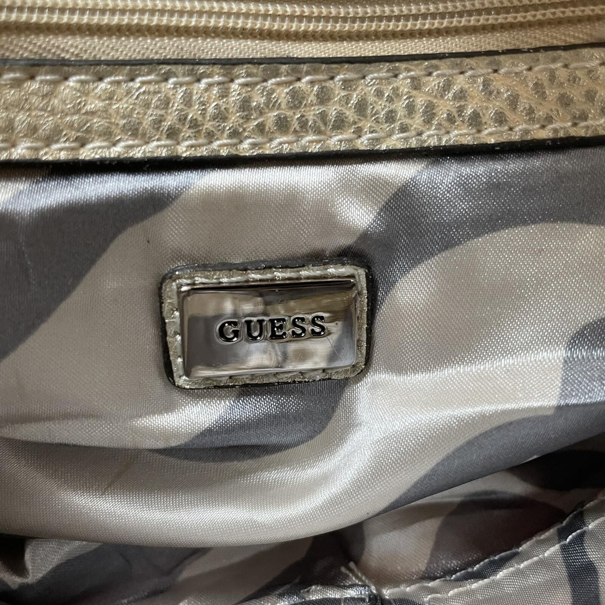 Guess Beige Signature Monogram Shoulder Bag