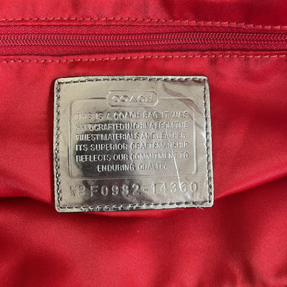 Coach Plaid Poppy Tote Bag Black and Red F0982-14360