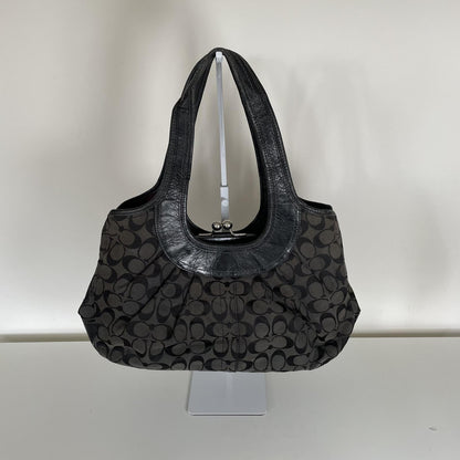 Coach Black Ergo Signature Monogram Kisslock Shoulder Bag G0969-F14380