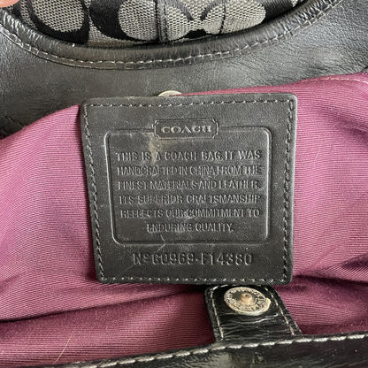 Coach Black Ergo Signature Monogram Kisslock Shoulder Bag G0969-F14380