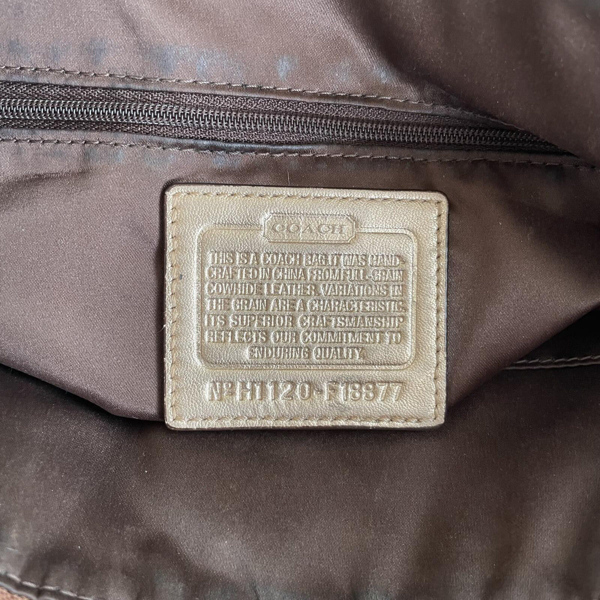 Coach Gold Signature Monogram Patent Leather Tote Shoulder Bag H1120-F18877