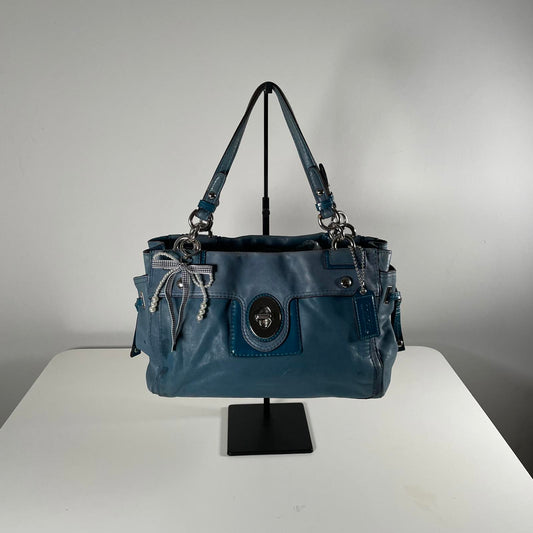 Coach Peyton Blue Leather Carryall Shoulder Bag J0933-14522