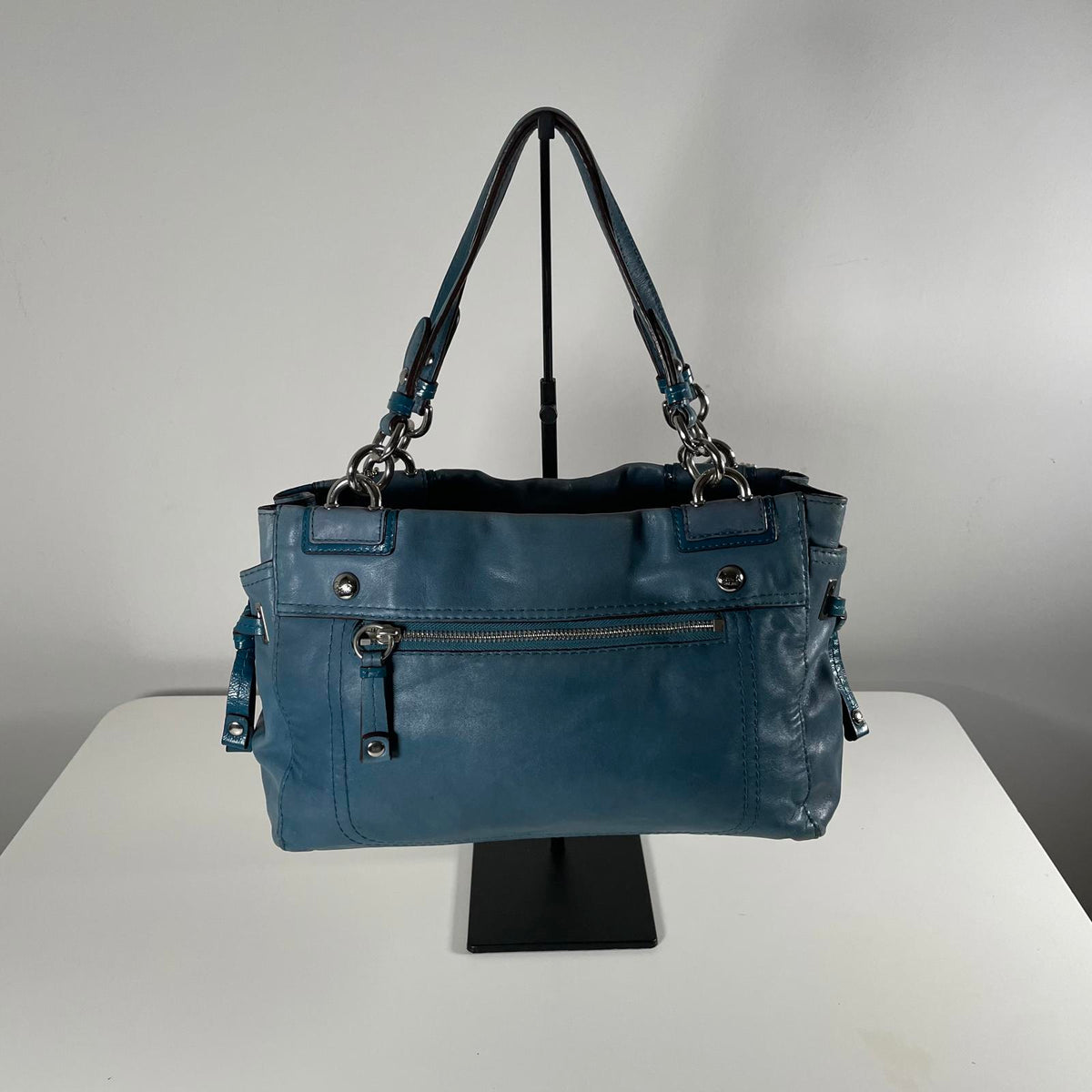 Coach Peyton Blue Leather Carryall Shoulder Bag J0933-14522