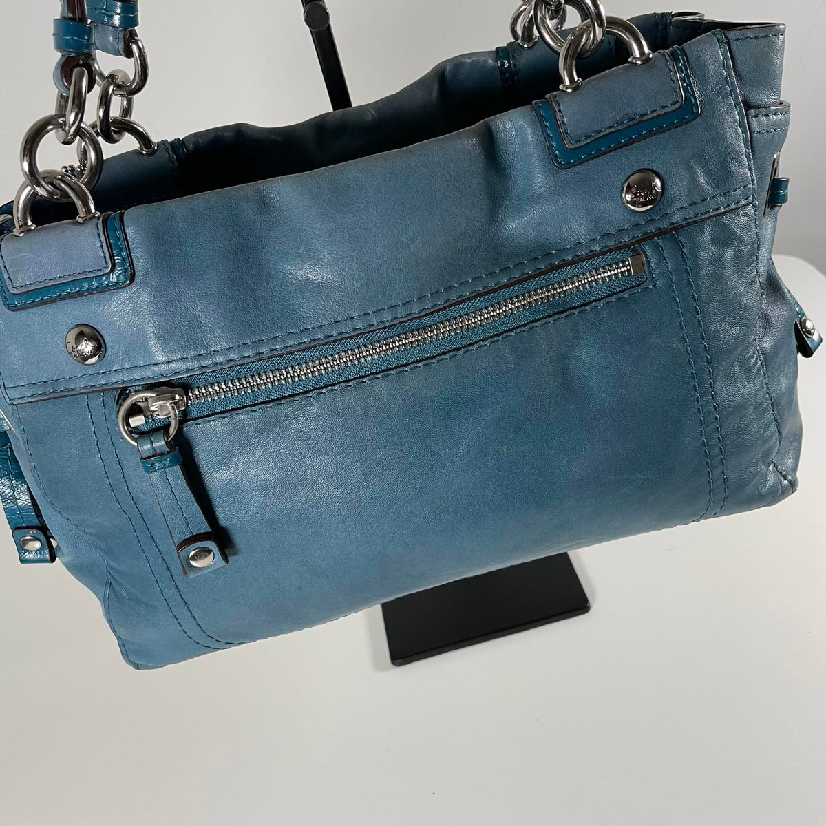 Coach Peyton Blue Leather Carryall Shoulder Bag J0933-14522