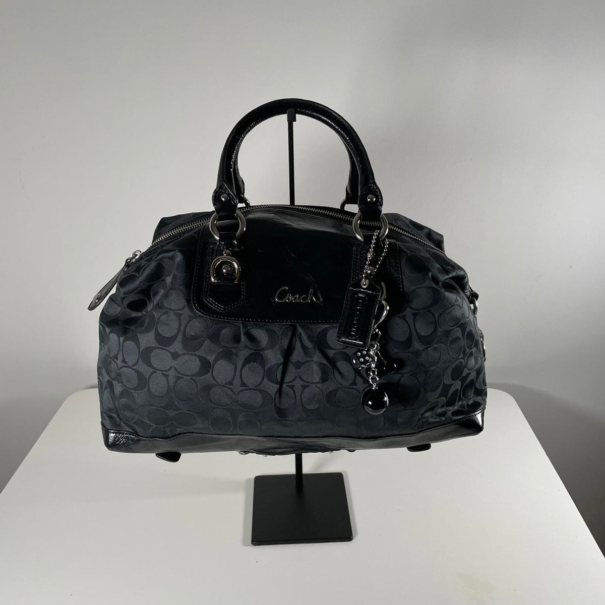 Coach Black Monogram Vintage Ashley Signature Shoulder Bag K1077-F15440