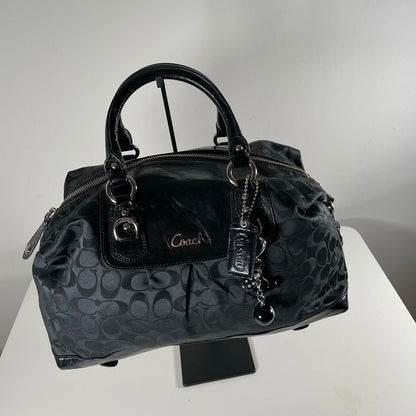 Coach Black Monogram Vintage Ashley Signature Shoulder Bag K1077-F15440