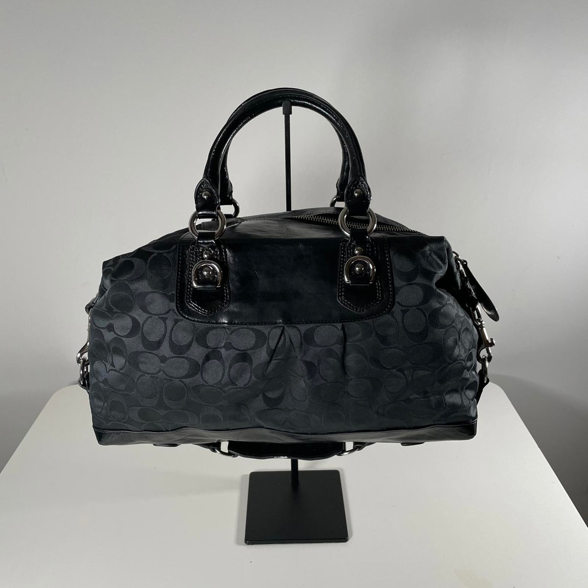 Coach Black Monogram Vintage Ashley Signature Shoulder Bag K1077-F15440