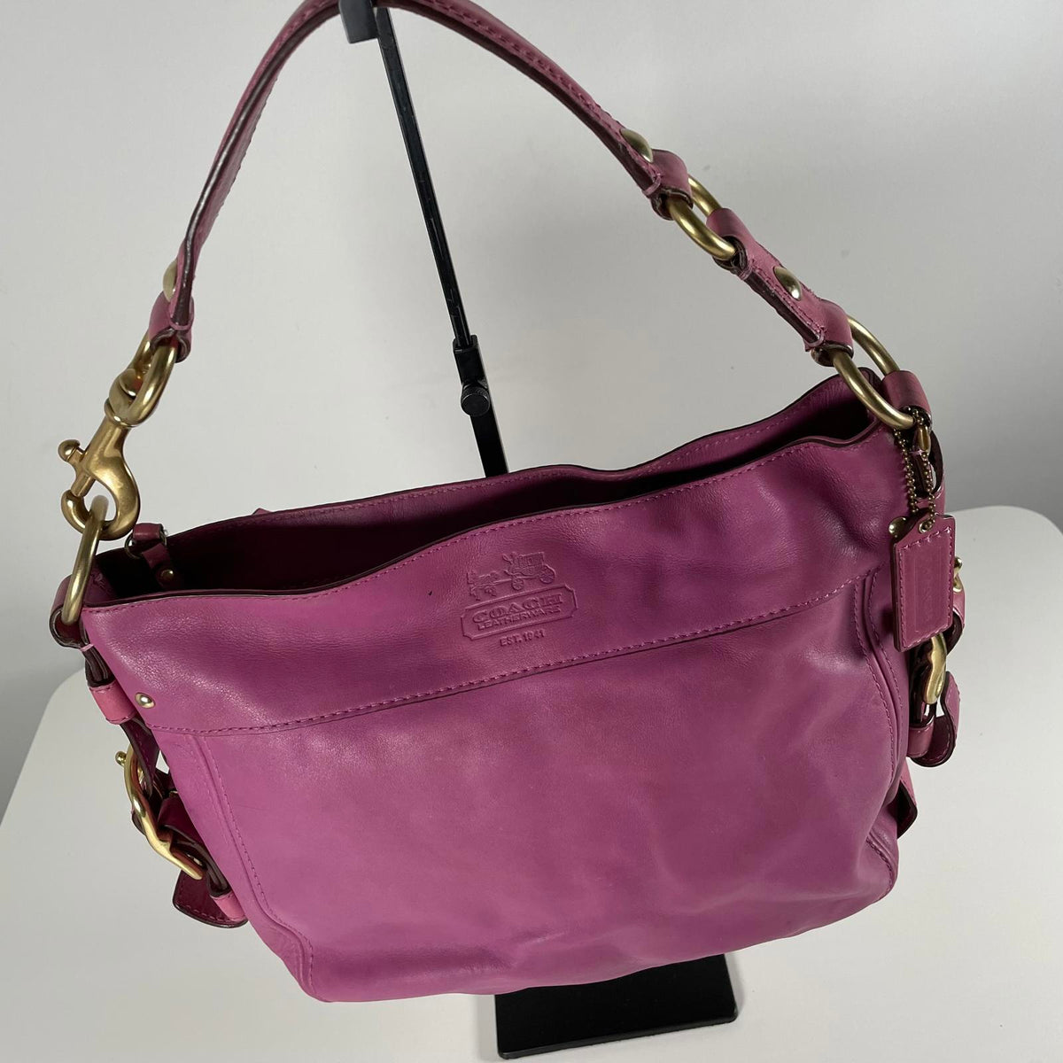 Coach Pink Leather Zoe Hobo Shoulder Bag JO882-12671