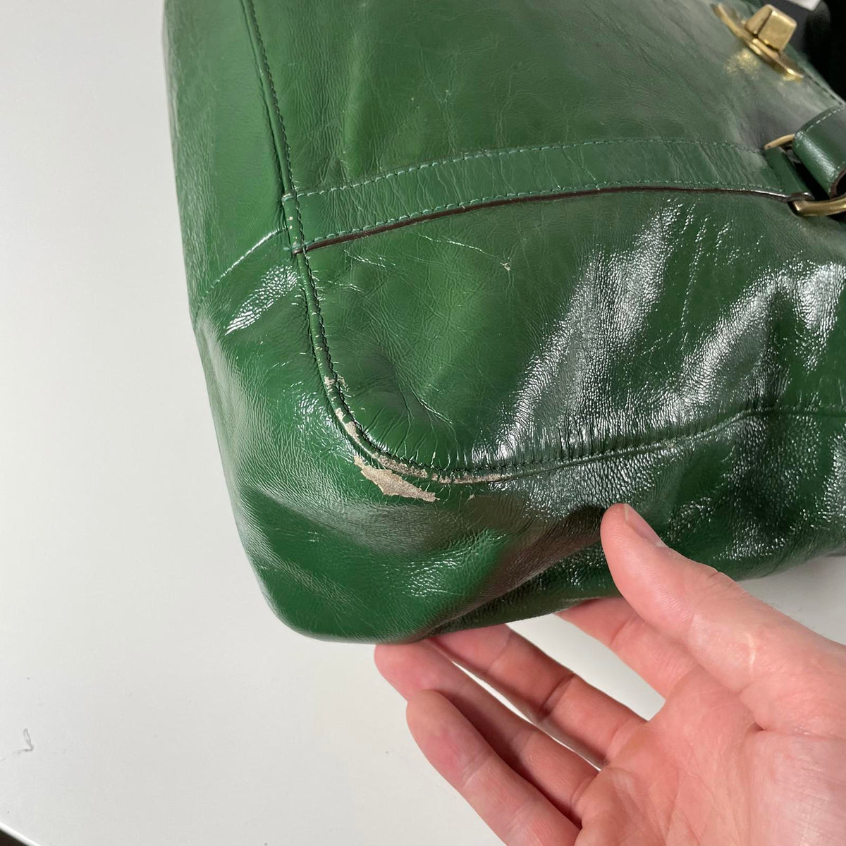 Coach Green Patent Leather Shoulder Bag G0969-F14022