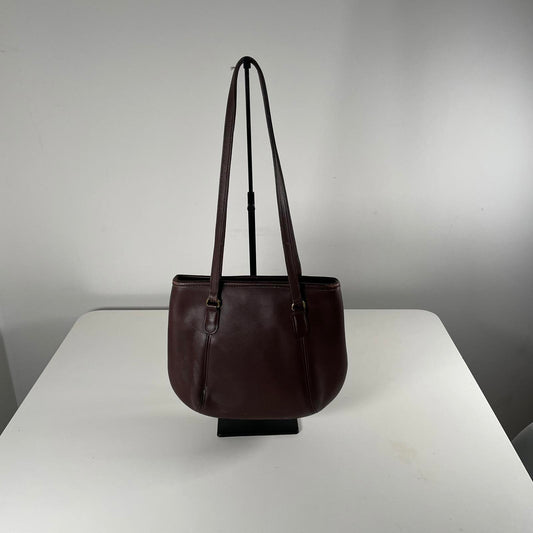Coach Vintage Framed Pouch Leather Shoulder Bag Mahogany Brown A7C-9996