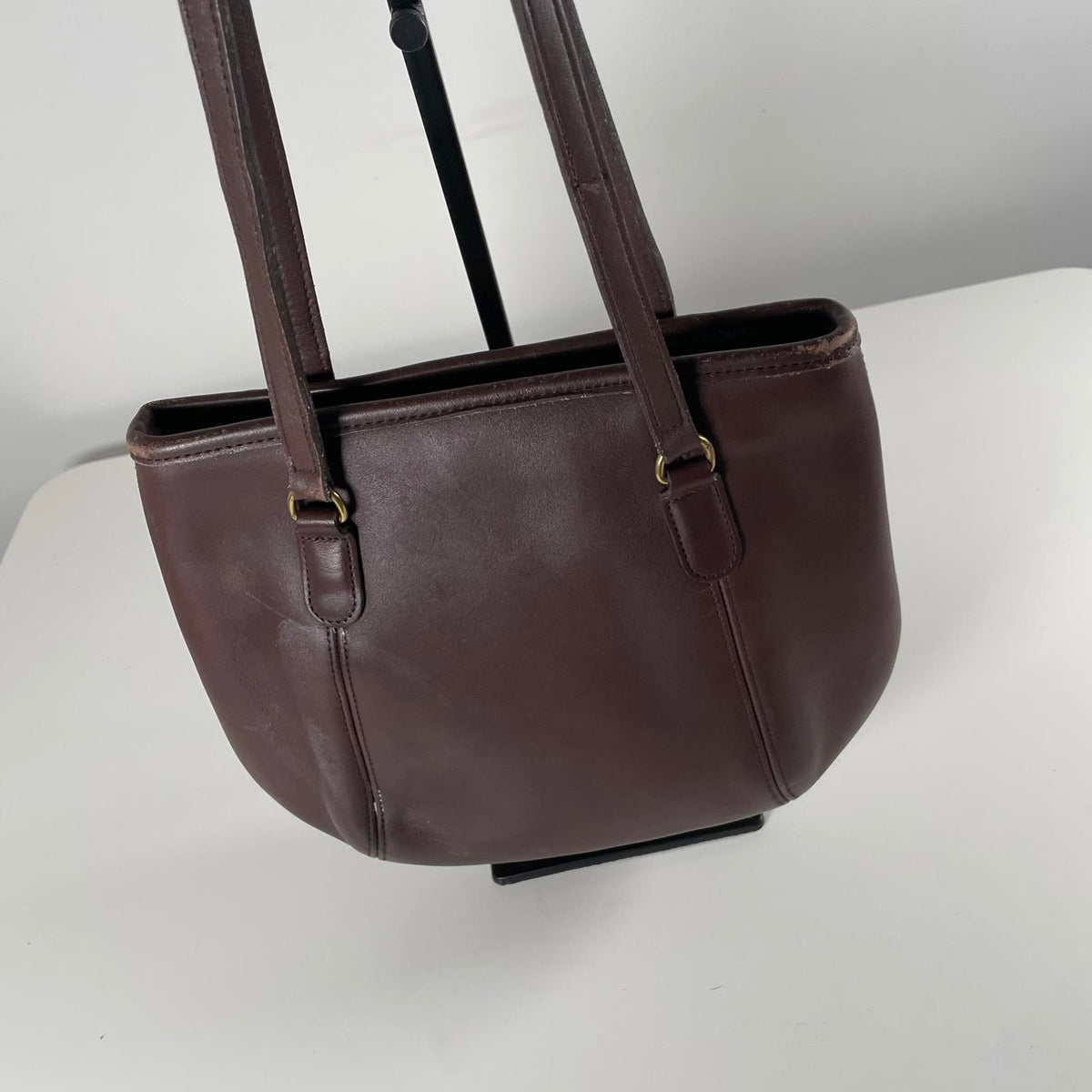 Coach Vintage Framed Pouch Leather Shoulder Bag Mahogany Brown A7C-9996