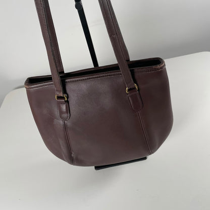 Coach Vintage Framed Pouch Leather Shoulder Bag Mahogany Brown A7C-9996