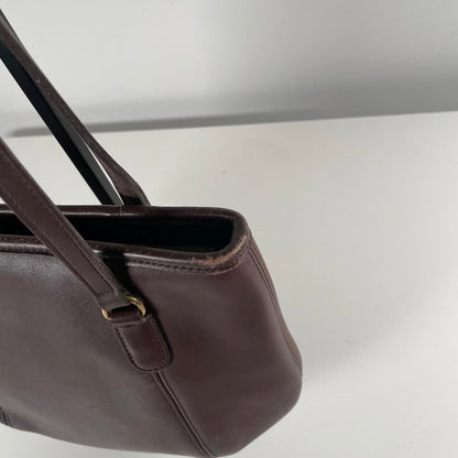 Coach Vintage Framed Pouch Leather Shoulder Bag Mahogany Brown A7C-9996