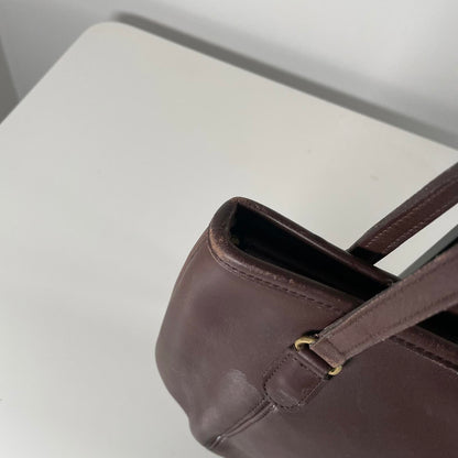 Coach Vintage Framed Pouch Leather Shoulder Bag Mahogany Brown A7C-9996