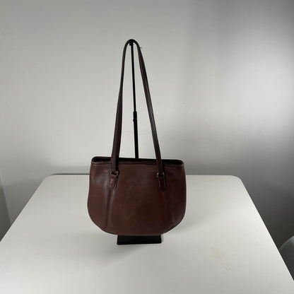Coach Vintage Framed Pouch Leather Shoulder Bag Mahogany Brown A7C-9996