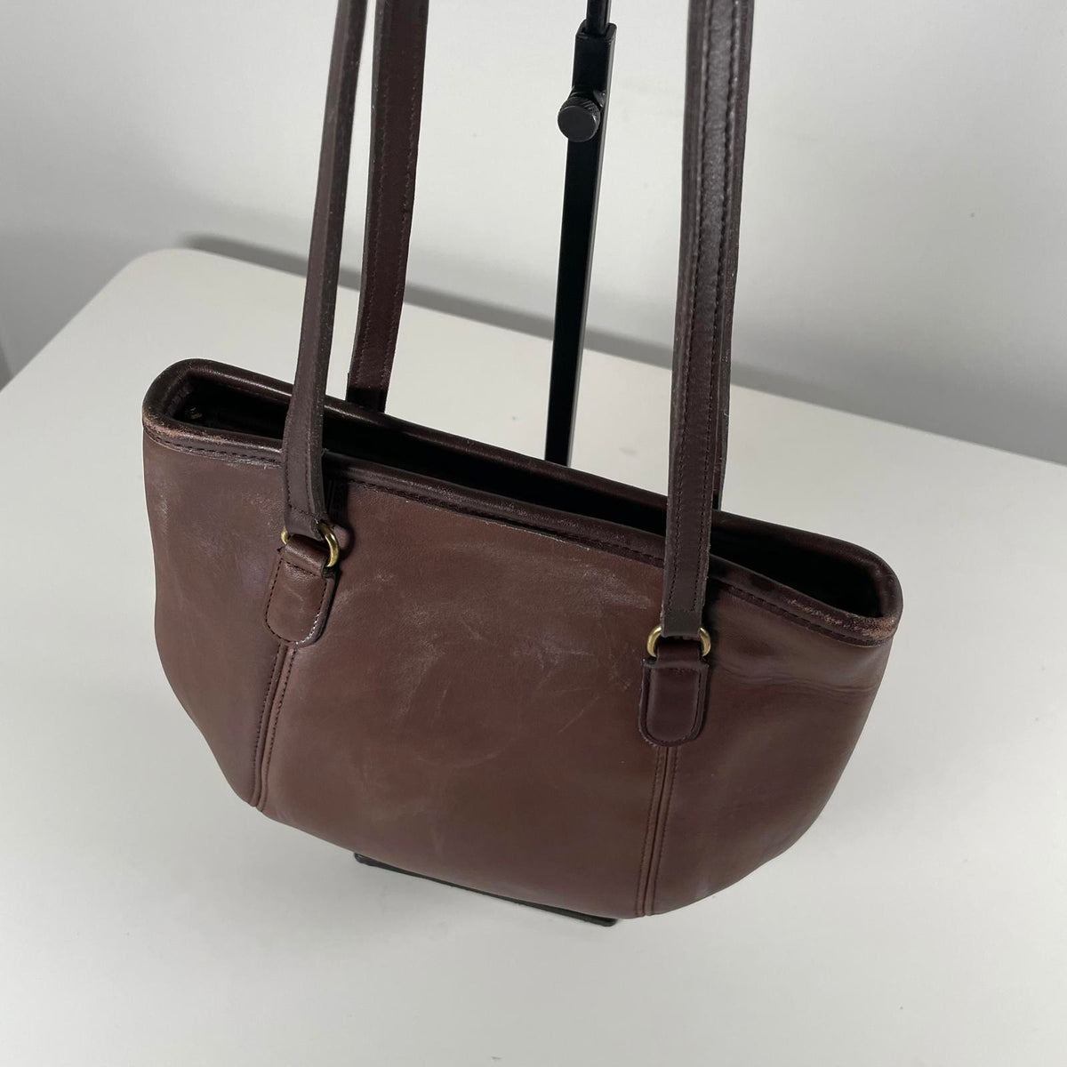 Coach Vintage Framed Pouch Leather Shoulder Bag Mahogany Brown A7C-9996