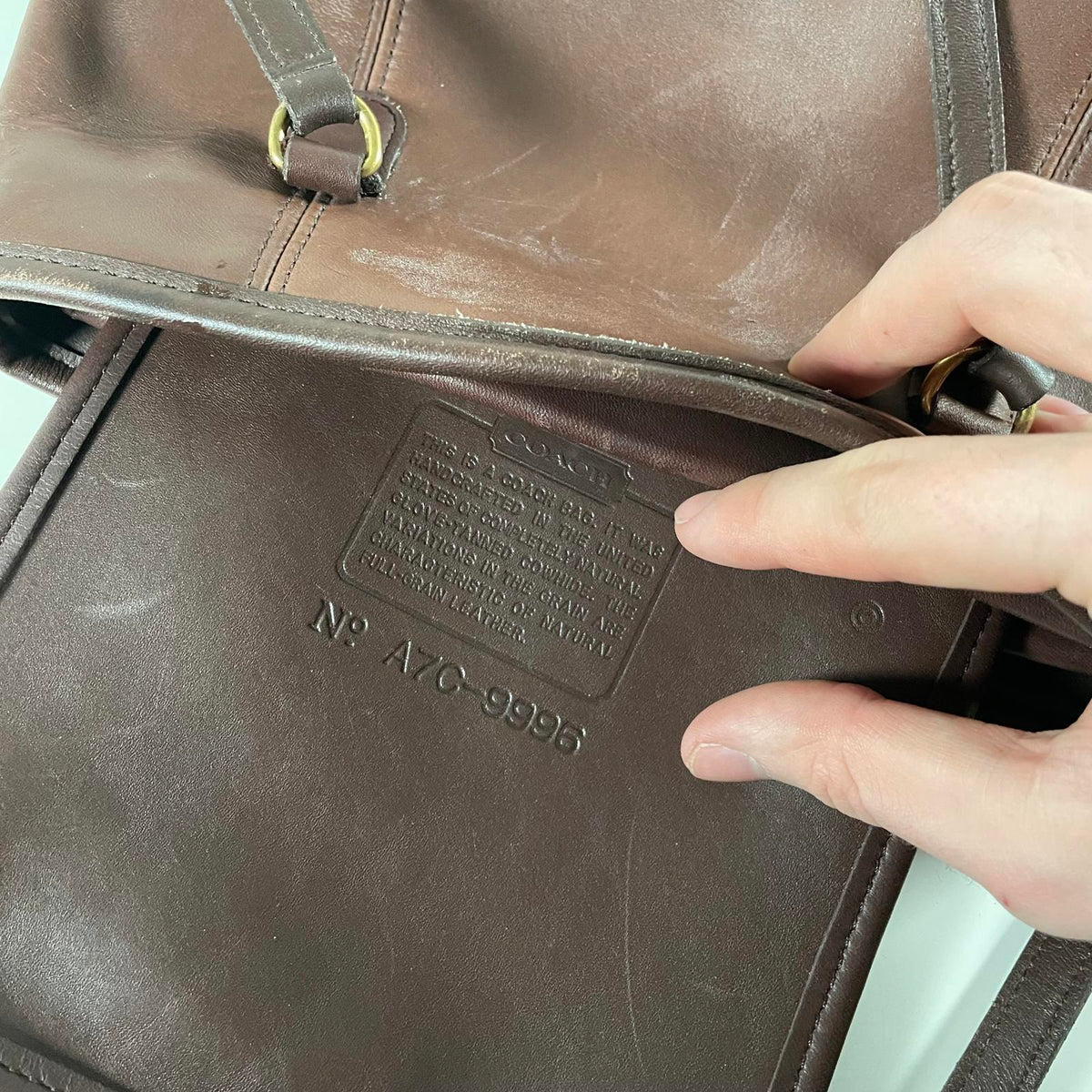 Coach Vintage Framed Pouch Leather Shoulder Bag Mahogany Brown A7C-9996