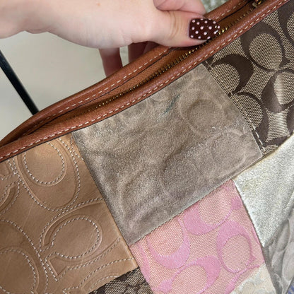 Coach Pink and Purple Patchwork Shoulder Bag L0769-11709
