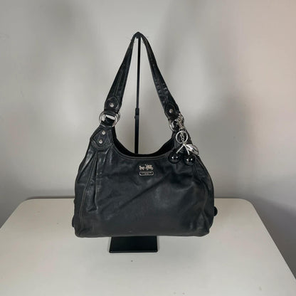 Coach Madison Maggie Black Leather Hobo Shoulder Bag J0982-14336